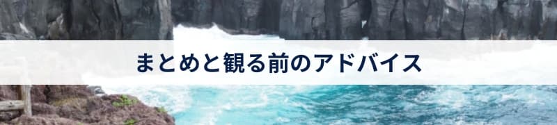 まとめと観る前のアドバイス